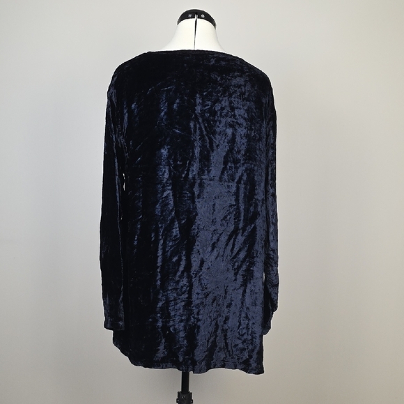 Le Château Vintage 90s Patchwork Velvet Long Sleeve Top – Size M - Picture 2 of 7